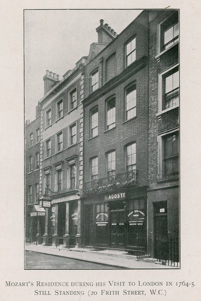 Mozarts residentie op 20 Frith Street, Soho door English Photographer